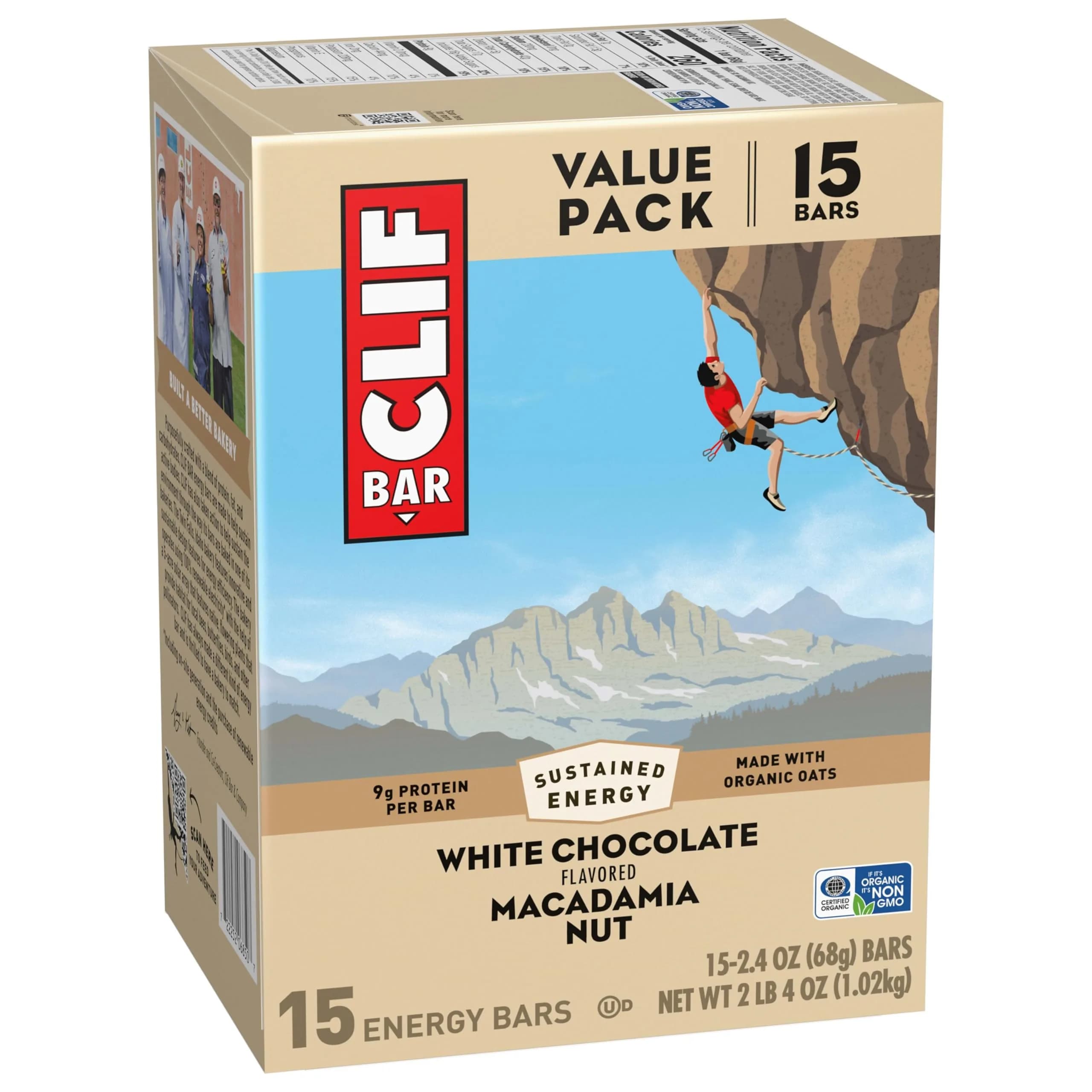 CLIF BAR Protein Energy Bars White Chocolate Macadamia Nut 15ct (36oz/1021g) | Sustained Energy for Active Bodies - view 9