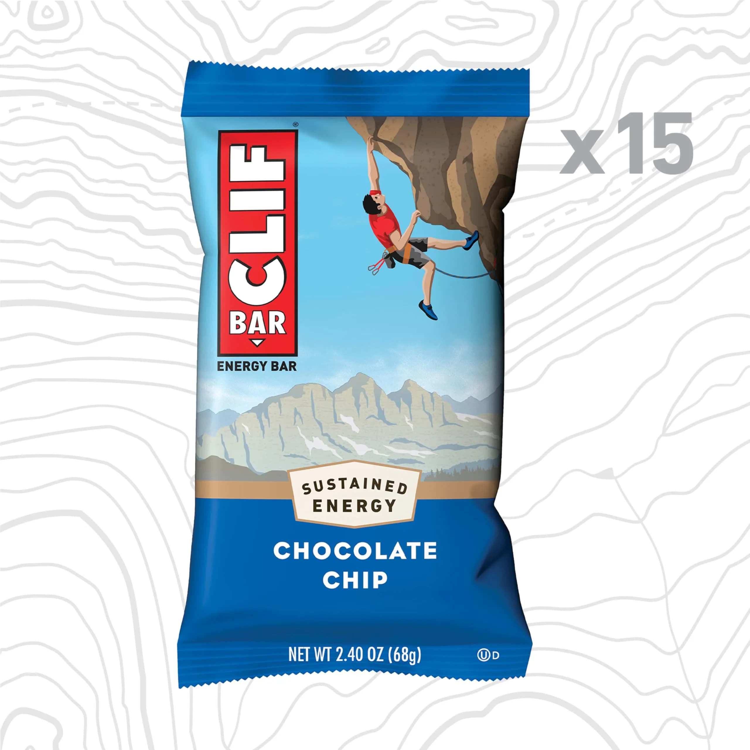 CLIF BAR Chocolate Chip Protein Energy Bars 15ct (36oz / 1020g) | High Protein Snack for Active Lifestyles - view 2
