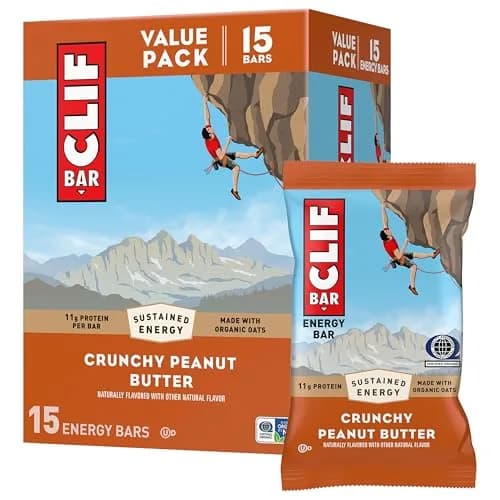 CLIF BAR Protein Energy Bars Crunchy Peanut Butter 15ct (68g per bar) | 11g Protein, Plant-Based, Non-GMO thumbnail 1