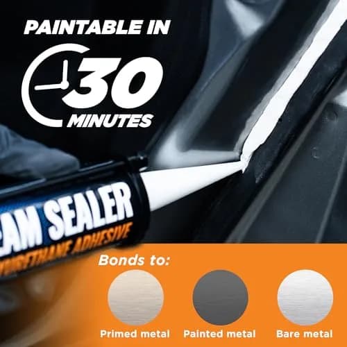 FORTIVO Professional Automotive Seam Sealer White 300ml (10 Fl Oz) | Paintable Quick-Set Polyurethane Auto Body Sealer thumbnail 3