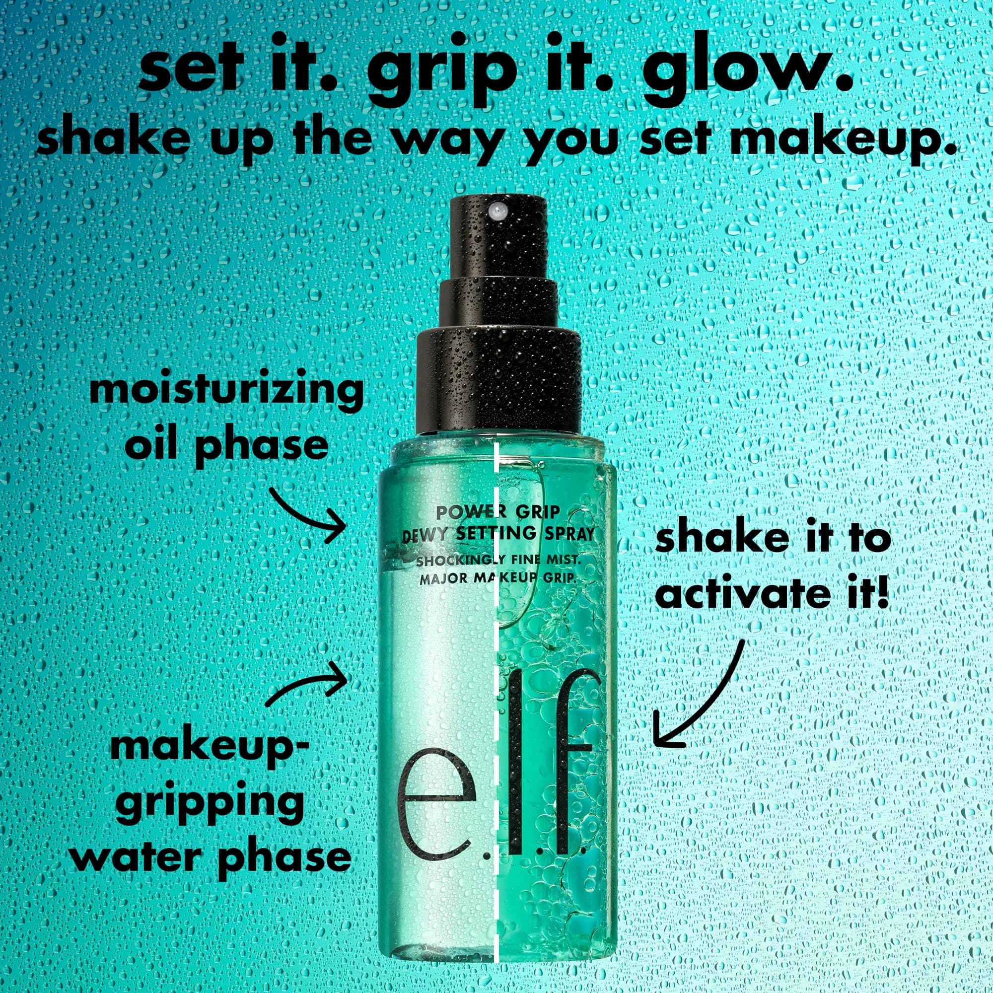 e.l.f. Power Grip Dewy Setting Spray 80ml (2.7 Fl Oz) | Hydrates & Grips Makeup - view 5