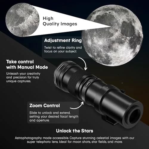 COMMANDER OPTICS 420-800mm f/8.3 Manual Telephoto Zoom Lens for Nikon D500,D600,D610,D700,D750,D800,D810,D850,D3400,D5000,D5100,D7100 | Camera Lens thumbnail 6