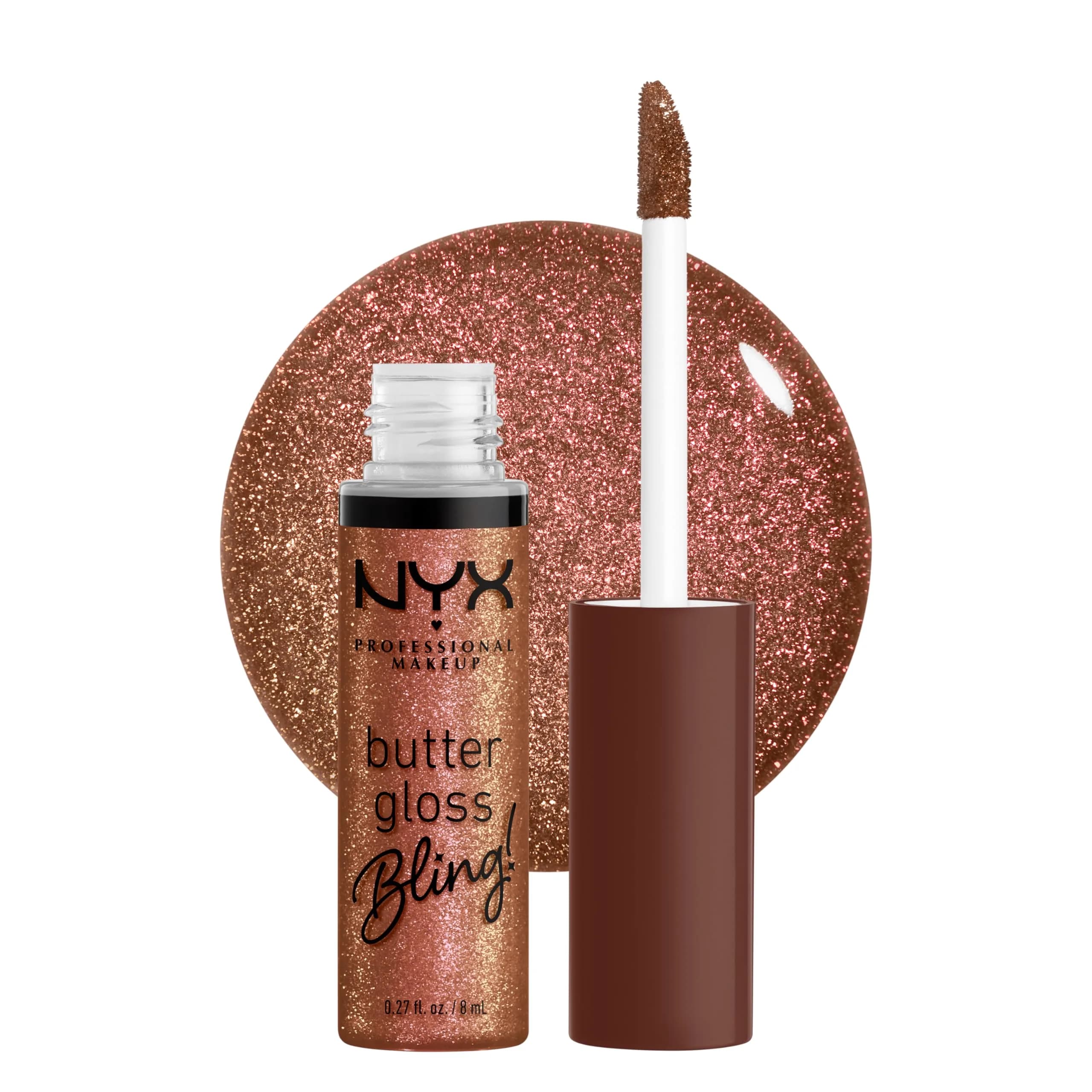 NYX PROFESSIONAL MAKEUP Butter Gloss Bling Lip Gloss, Hustla (7.65 ml / 0.27 Fl Oz) | Vegan & Non-Sticky Shine - main product image