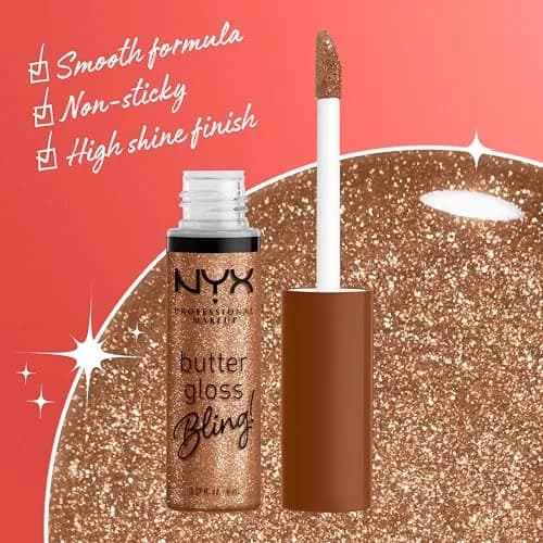 NYX PROFESSIONAL MAKEUP Butter Gloss Bling Lip Gloss, Hustla (7.65 ml / 0.27 Fl Oz) | Vegan & Non-Sticky Shine thumbnail 4