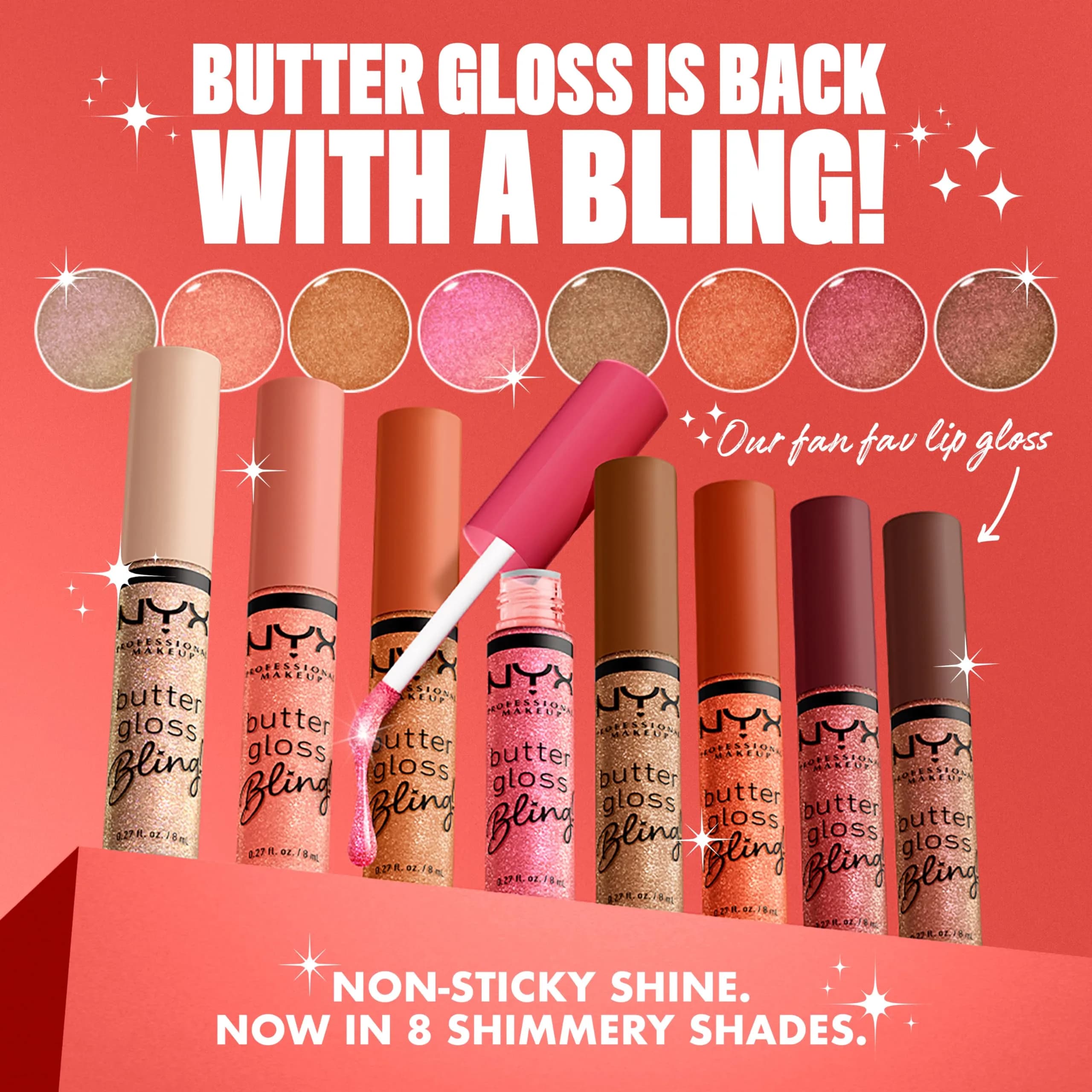 NYX PROFESSIONAL MAKEUP Butter Gloss Bling Lip Gloss, Hustla (7.65 ml / 0.27 Fl Oz) | Vegan & Non-Sticky Shine - view 3