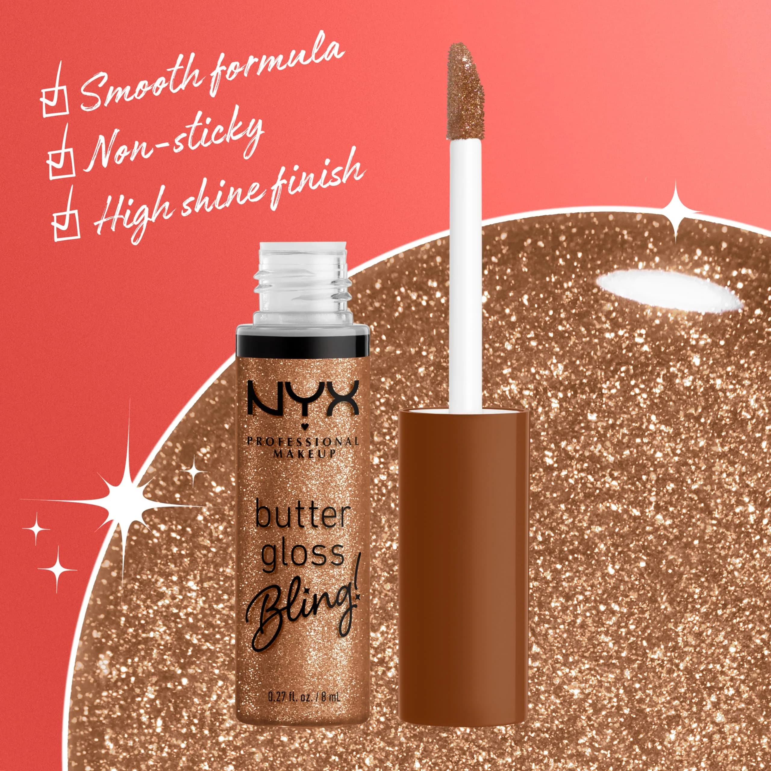 NYX PROFESSIONAL MAKEUP Butter Gloss Bling Lip Gloss, Hustla (7.65 ml / 0.27 Fl Oz) | Vegan & Non-Sticky Shine - view 4