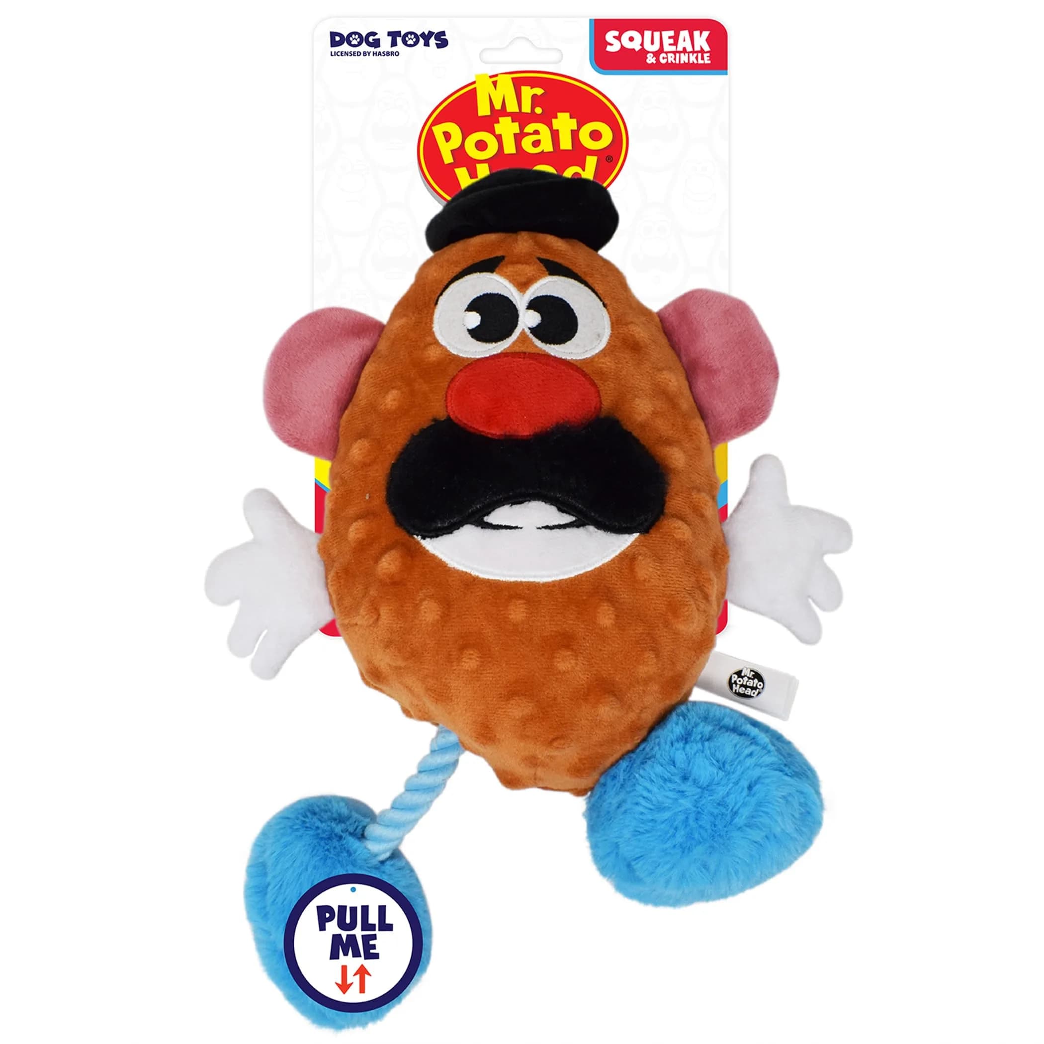 Hasbro 11in Dog Toy Squeak and Crinkle Mr. Potato Head | Plush Interactive Dog Toy, Mixed Colors