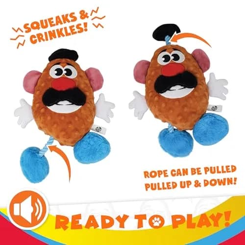 Hasbro 11in Dog Toy Squeak and Crinkle Mr. Potato Head | Plush Interactive Dog Toy, Mixed Colors thumbnail 3