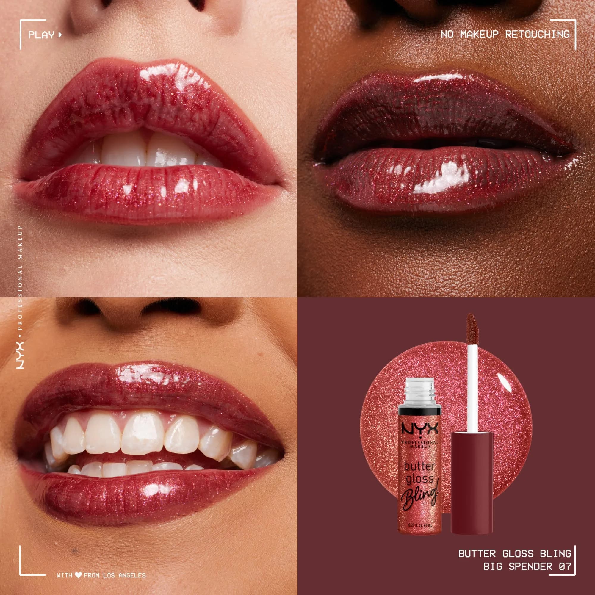 NYX PROFESSIONAL MAKEUP Butter Gloss Bling Lip Gloss Big Spender | Shiny Vegan Lip Makeup 7.6ml (0.27 Fl Oz) - view 2