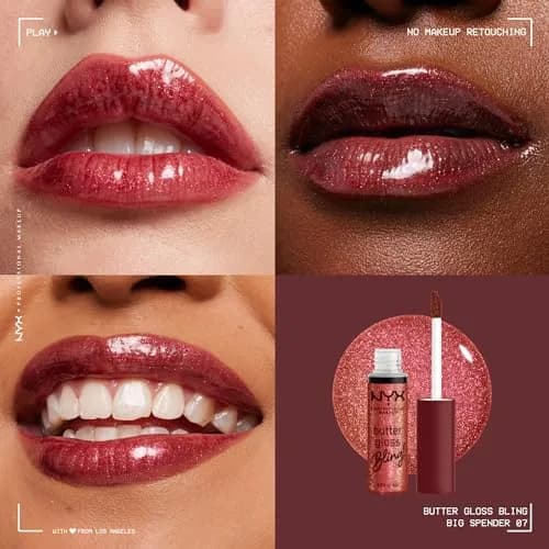 NYX PROFESSIONAL MAKEUP Butter Gloss Bling Lip Gloss Big Spender | Shiny Vegan Lip Makeup 7.6ml (0.27 Fl Oz) thumbnail 2