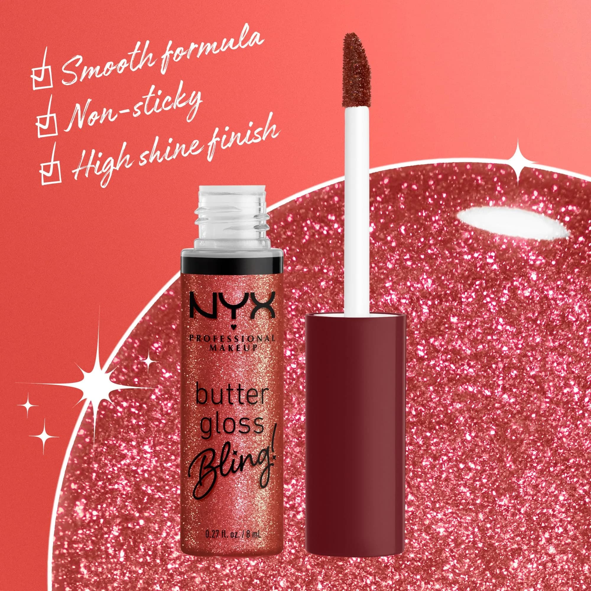NYX PROFESSIONAL MAKEUP Butter Gloss Bling Lip Gloss Big Spender | Shiny Vegan Lip Makeup 7.6ml (0.27 Fl Oz) - view 3