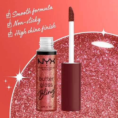 NYX PROFESSIONAL MAKEUP Butter Gloss Bling Lip Gloss Big Spender | Shiny Vegan Lip Makeup 7.6ml (0.27 Fl Oz) thumbnail 3