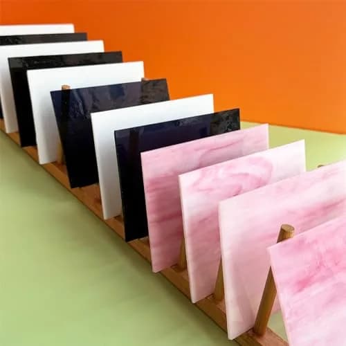 ILLUCKAI 12 Sheets Stained Glass Sheets 4 x 6 inch | Assorted Black, White, Pink Glass for Mosaic Art Crafts thumbnail 5