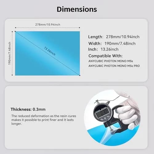 UniTak3D Photon Mono M5S/M5S Pro/M7 Pro/Saturn 3 Ultra ACF Release Film 3Pcs 278x190mm | High-Speed 3D Printer Accessory thumbnail 6