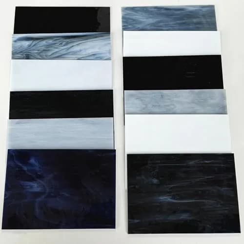 ILLUCKAI Assorted Gray Black White Stained Glass Sheets 6 x 4 inch (15.2 x 10.2 cm) | 12 Sheets for Stained Glass Artwork & Mosaic Crafts thumbnail 3