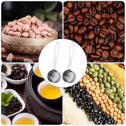 KALIONE 30ml Stainless Steel Measuring Spoon Set | 2 Pcs Long Handle Coffee Scoop | 1/8 Cup Measure thumbnail 7