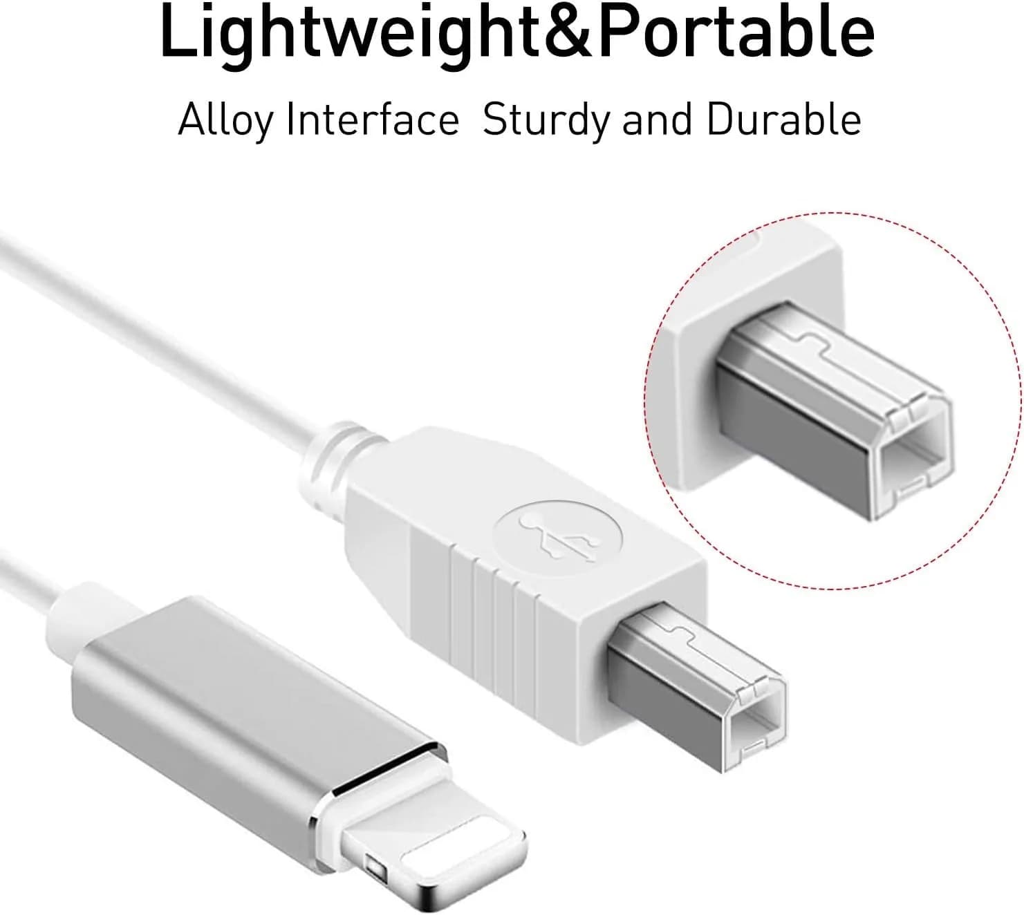 MeloAudio Lightning to MIDI Cable 2m (6.6ft) | Stable & Durable USB 2.0 OTG for iOS Music Instruments - view 5