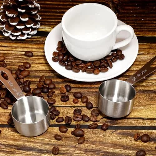 KALIONE 30ml (1/8 Cup) Stainless Steel Measuring Spoon Set | Accurate Coffee & Spice Scoops (2-Pack) thumbnail 5