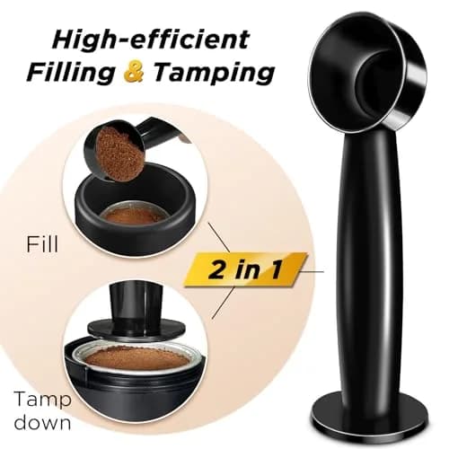 CAPMESSO Reusable Refill Kit for Nespresso Vertuo Pods with Fast Sealing & 50 Aluminum Lids (52 Total Pieces) thumbnail 5