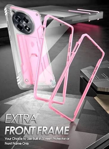 Poetic Revolution Case for OnePlus 12R 5G (2024) with Screen Protector & Kickstand | 20FT Drop Tested, Light Pink thumbnail 5