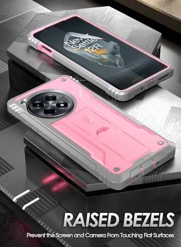 Poetic Revolution Case for OnePlus 12R 5G (2024) with Screen Protector & Kickstand | 20FT Drop Tested, Light Pink thumbnail 7