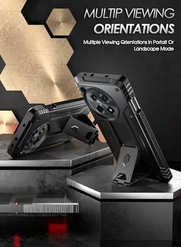 Poetic Revolution Case for OnePlus 12R 5G Black | Robust Shockproof Full Body Protective Case with Stand & Built-in Screen Protector thumbnail 4