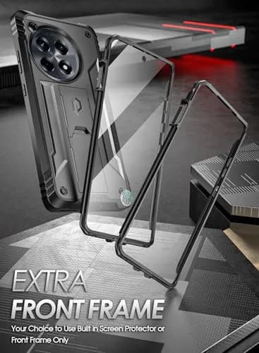 Poetic Revolution Case for OnePlus 12R 5G Black | Robust Shockproof Full Body Protective Case with Stand & Built-in Screen Protector thumbnail 5