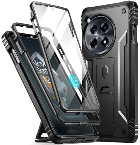 Poetic Revolution Case for OnePlus 12R 5G Black | Robust Shockproof Full Body Protective Case with Stand & Built-in Screen Protector thumbnail 1