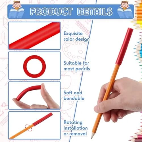 TINLADE Chewable Pencil Toppers Sensory for Kids, Bright Colors | 24 Count Pack | Oral Motor Aid thumbnail 3