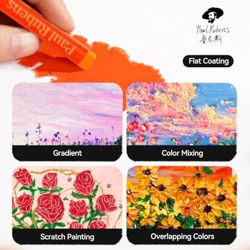 Paul Rubens Oil Pastels for Artists, 72 Floral Colors Soft Oil Pastel Set | Vibrant and Creamy Art Supplies thumbnail 5