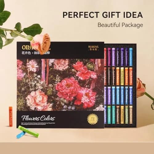 Paul Rubens Oil Pastels for Artists, 72 Floral Colors Soft Oil Pastel Set | Vibrant and Creamy Art Supplies thumbnail 8