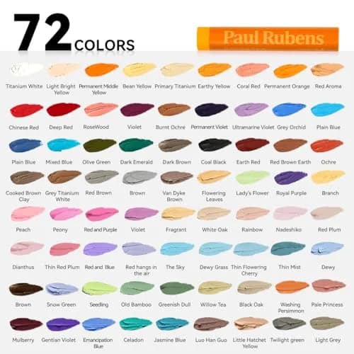 Paul Rubens Oil Pastels for Artists, 72 Floral Colors Soft Oil Pastel Set | Vibrant and Creamy Art Supplies thumbnail 4