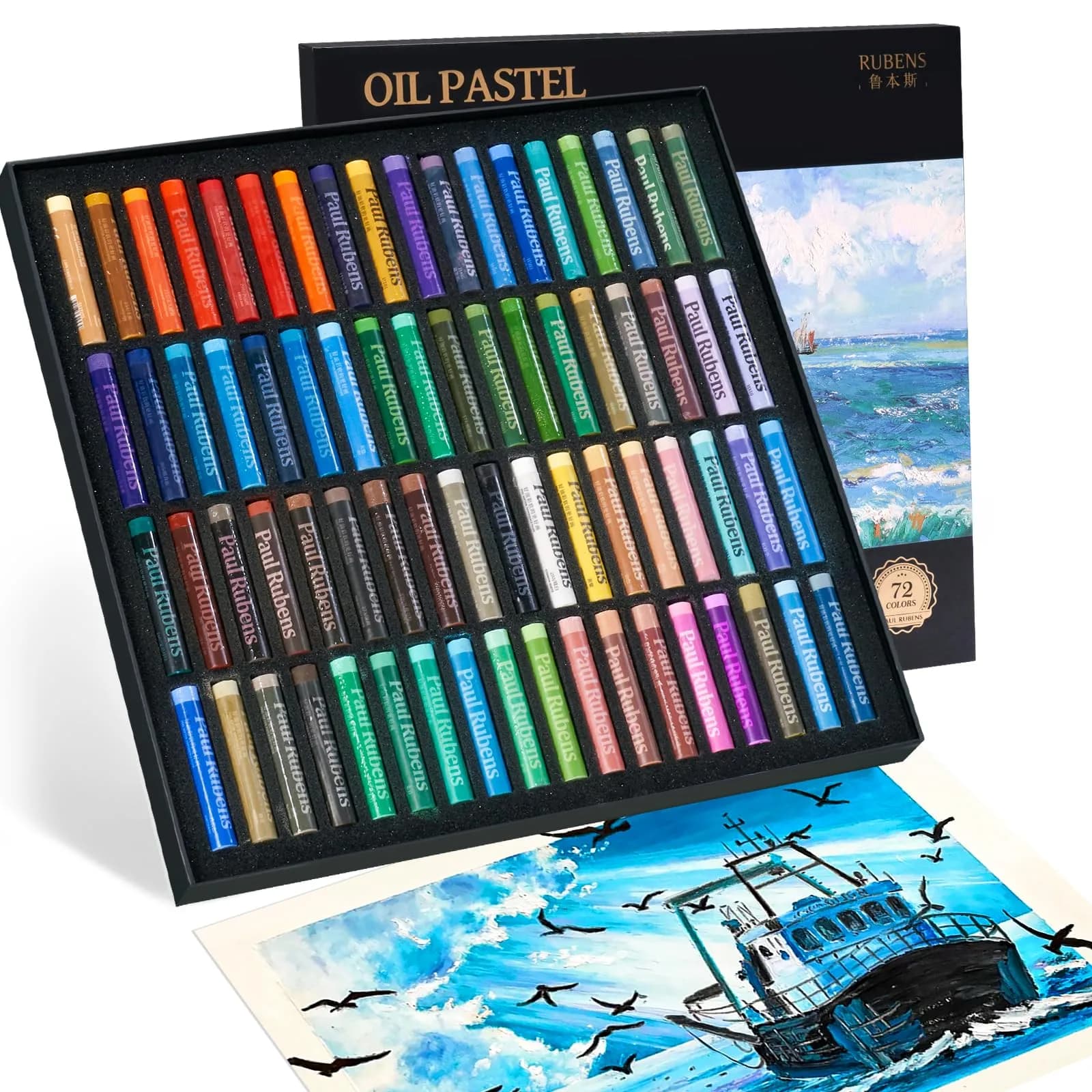 Paul Rubens Soft Oil Pastels 51 Count (70 mm x 12 mm) | Vibrant Colors for Artists & Students — 72 Landscape Colors