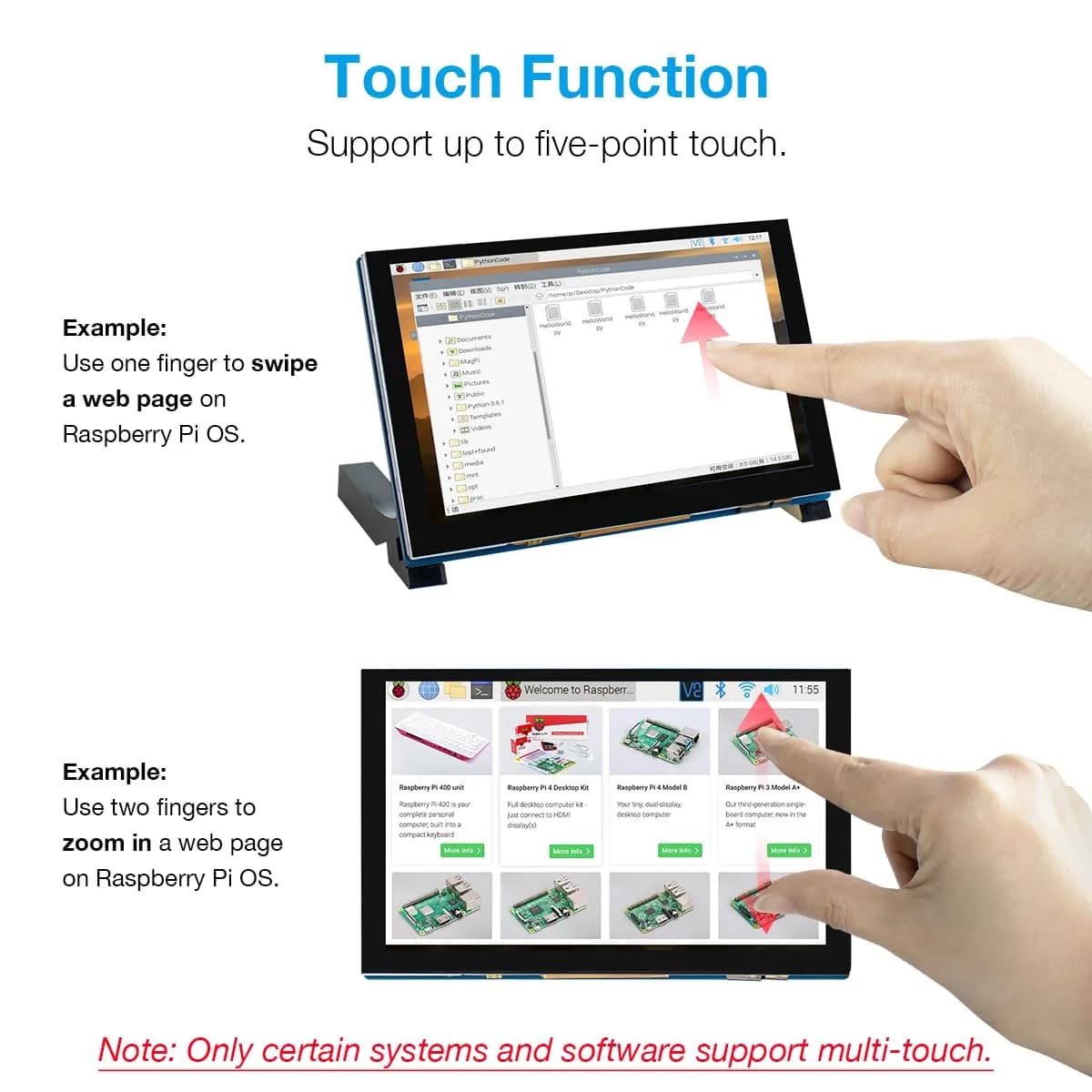 Hosyond 5-inch IPS MIPI DSI Touchscreen Display 800x480 | Compatible with Raspberry Pi 5/4/3 - view 6