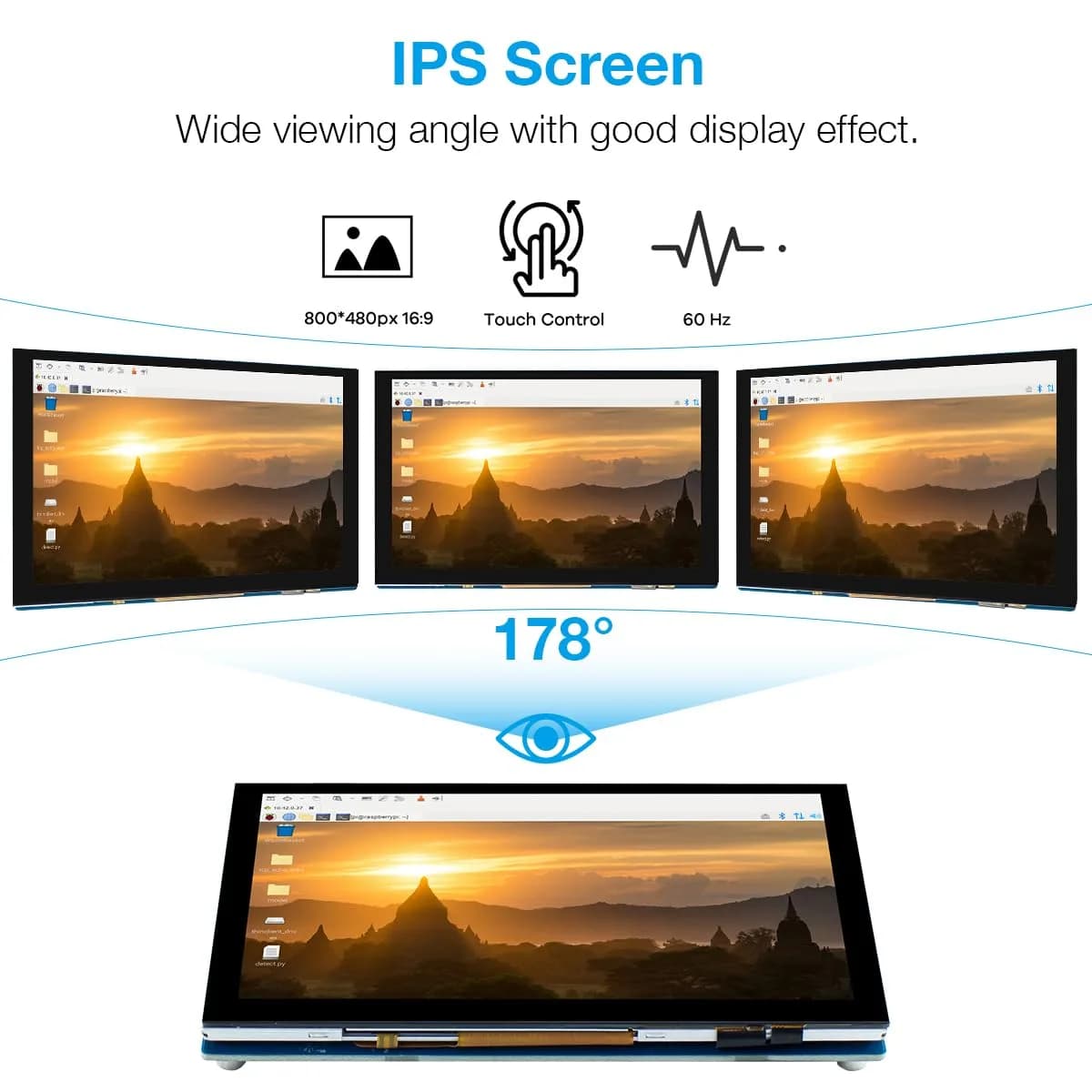 Hosyond 5-inch IPS MIPI DSI Touchscreen Display 800x480 | Compatible with Raspberry Pi 5/4/3 - view 2