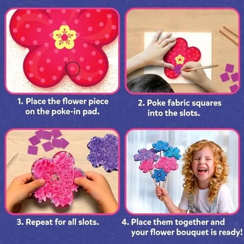 Skillmatics Poke-in Art Flower Bouquet Wood Craft Kit | Mess-Free DIY Decor for Kids Ages 4-9 thumbnail 4