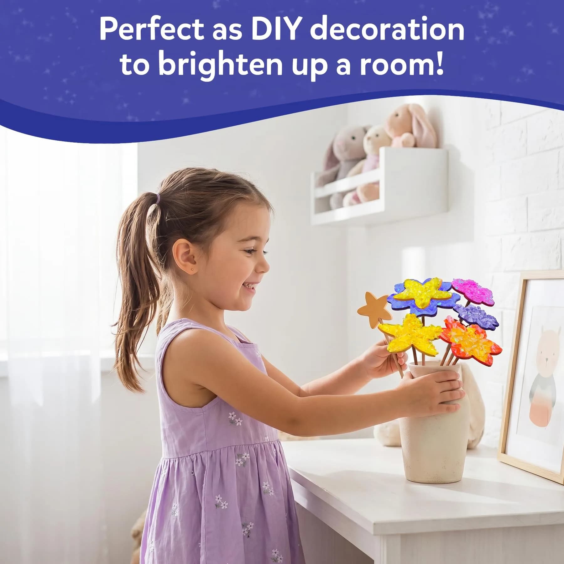 Skillmatics Poke-in Art Flower Bouquet Wood Craft Kit | Mess-Free DIY Decor for Kids Ages 4-9 - view 5