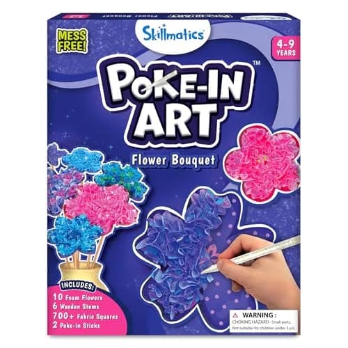 Skillmatics Poke-in Art Flower Bouquet Wood Craft Kit | Mess-Free DIY Decor for Kids Ages 4-9 thumbnail 1
