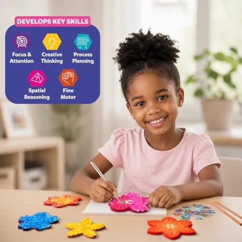 Skillmatics Poke-in Art Flower Bouquet Wood Craft Kit | Mess-Free DIY Decor for Kids Ages 4-9 thumbnail 7