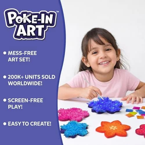 Skillmatics Poke-in Art Flower Bouquet Wood Craft Kit | Mess-Free DIY Decor for Kids Ages 4-9 thumbnail 2
