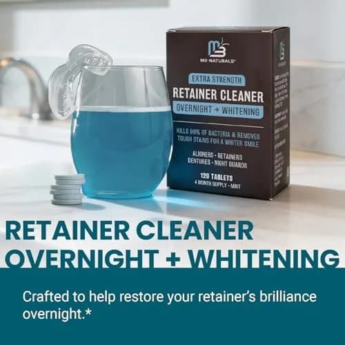 M3 Naturals Overnight Whitening Retainer Cleaner Tablets 120 Count | Cleans and Whitens Dental Appliances thumbnail 3