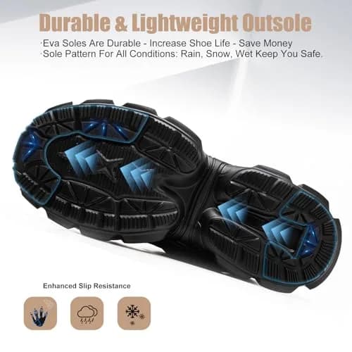 Hogent Steel Toe Shoes for Men Women, Black Work Shoes, Men 7.5 / Women 9 (US Size) | Safety Toe Protection for Industrial Use thumbnail 5