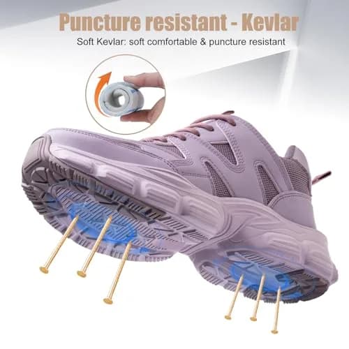 Hogent Steel Toe Shoes for Men & Women, Purple Work Shoes, 2.27 kg (5 lb) | Safety Toe Protection thumbnail 4