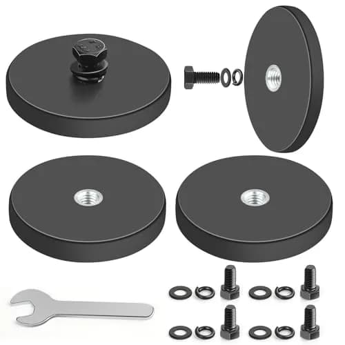 DIYMAG Rubber Coated Magnets 4 Pack | Strong Neodymium Base with M5 Studs for Light & Tool Mounting thumbnail 1