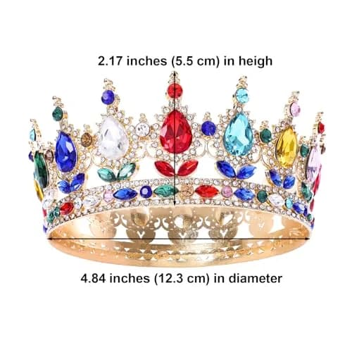 Feltent Queen Crown Princess Tiara for Women Birthday Cake Party Pageant | Classic Alloy Rhinestone Headband thumbnail 2