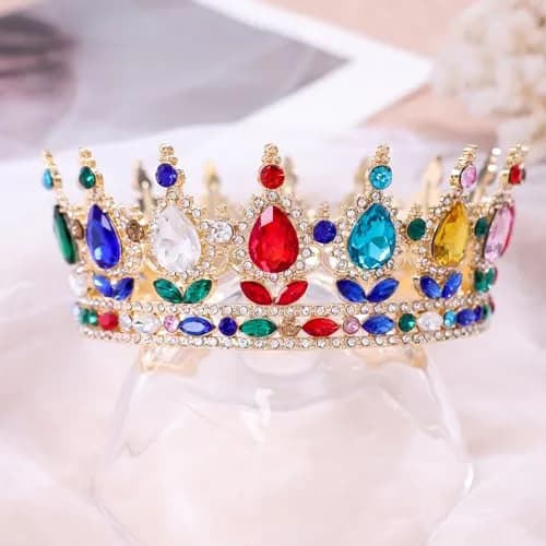 Feltent Queen Crown Princess Tiara for Women Birthday Cake Party Pageant | Classic Alloy Rhinestone Headband thumbnail 3