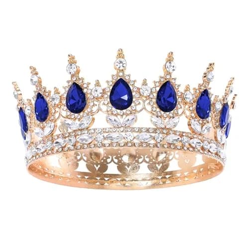 Feltent Queen Crown Princess Tiara for Women Birthday Cake Party | Elegant Crystal Headband (70-120 chars) thumbnail 1