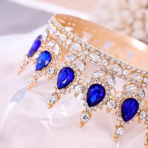 Feltent Queen Crown Princess Tiara for Women Birthday Cake Party | Elegant Crystal Headband (70-120 chars) thumbnail 5