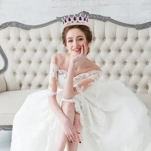 Feltent Queen Crown Princess Tiara for Women Birthday Cake Party | Elegant Crystal Headband (70-120 chars) thumbnail 7