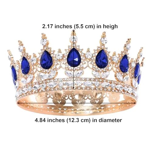 Feltent Queen Crown Princess Tiara for Women Birthday Cake Party | Elegant Crystal Headband (70-120 chars) thumbnail 2